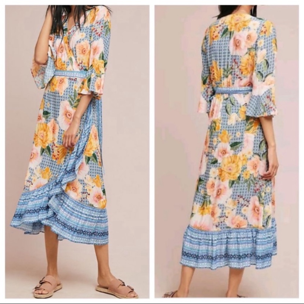 NWT FARM Rio x Anthropologie Camilla Wrap Dress